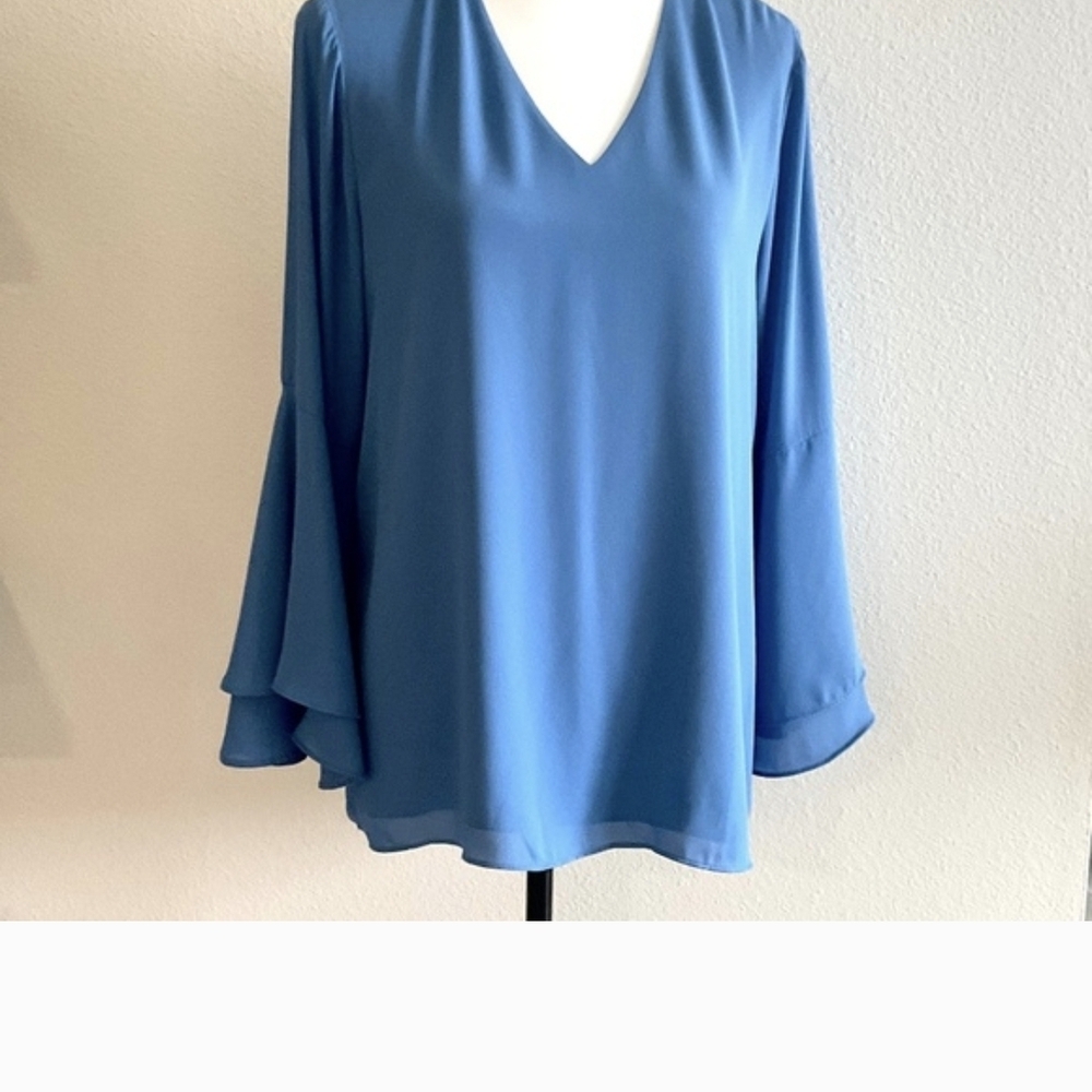 Alfani Blue V-Neck Blouse